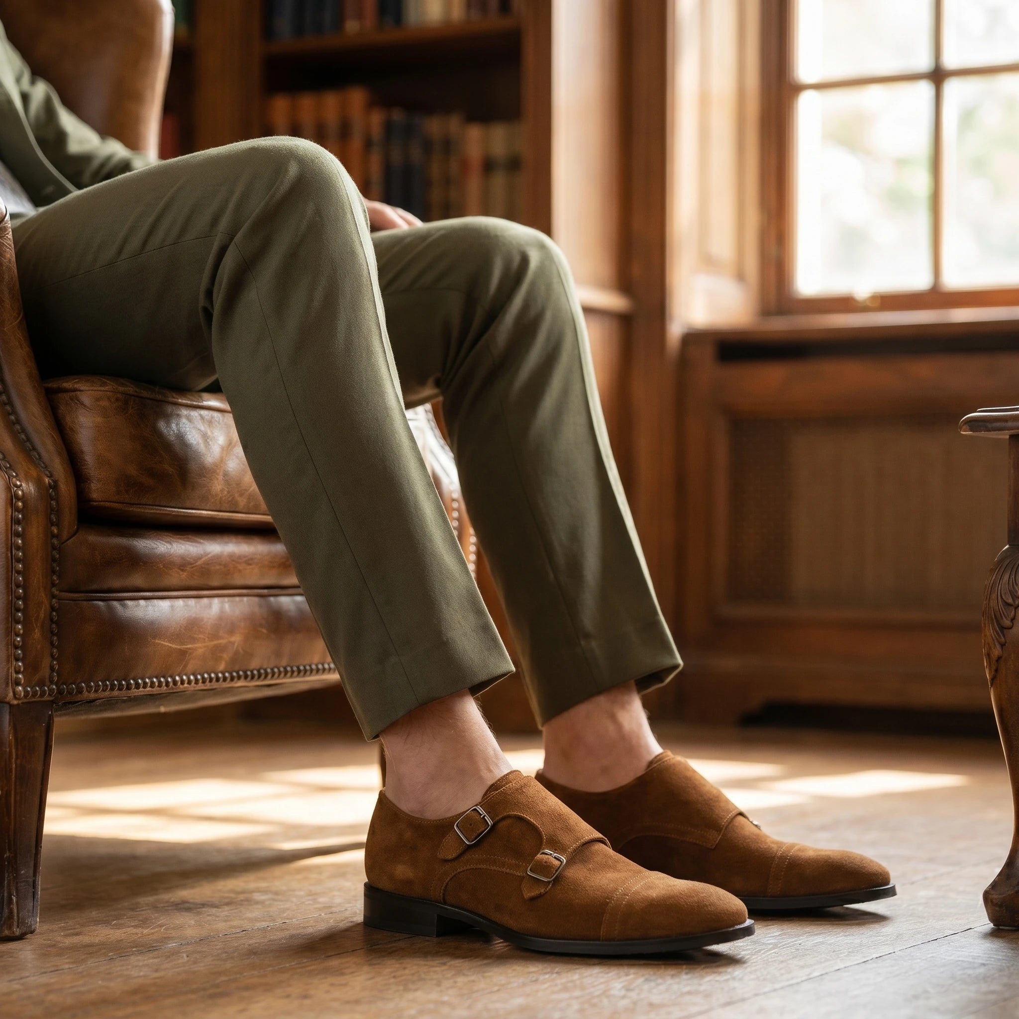 City Suede Monk Castagna