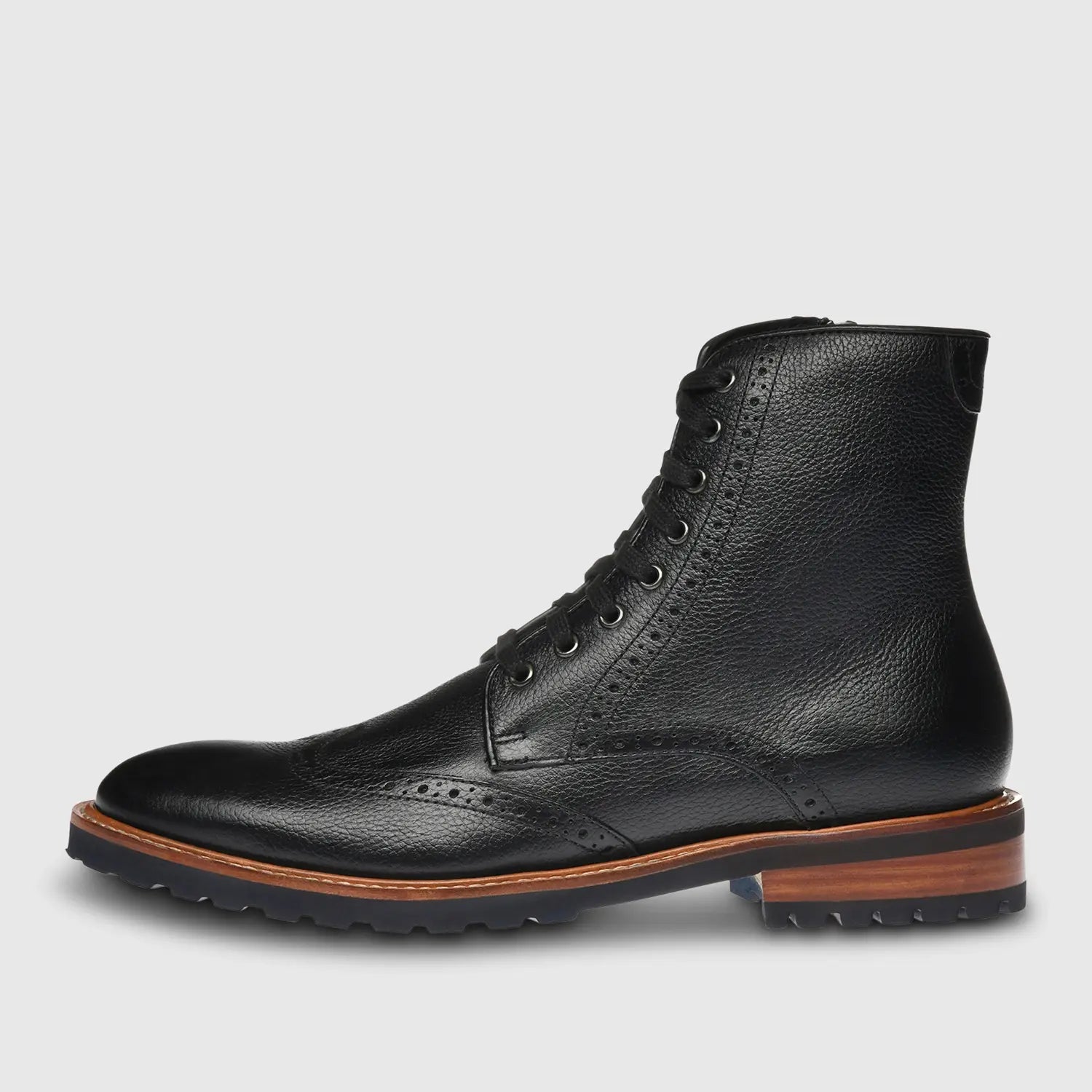 Alessio Milled Wing Tip Black