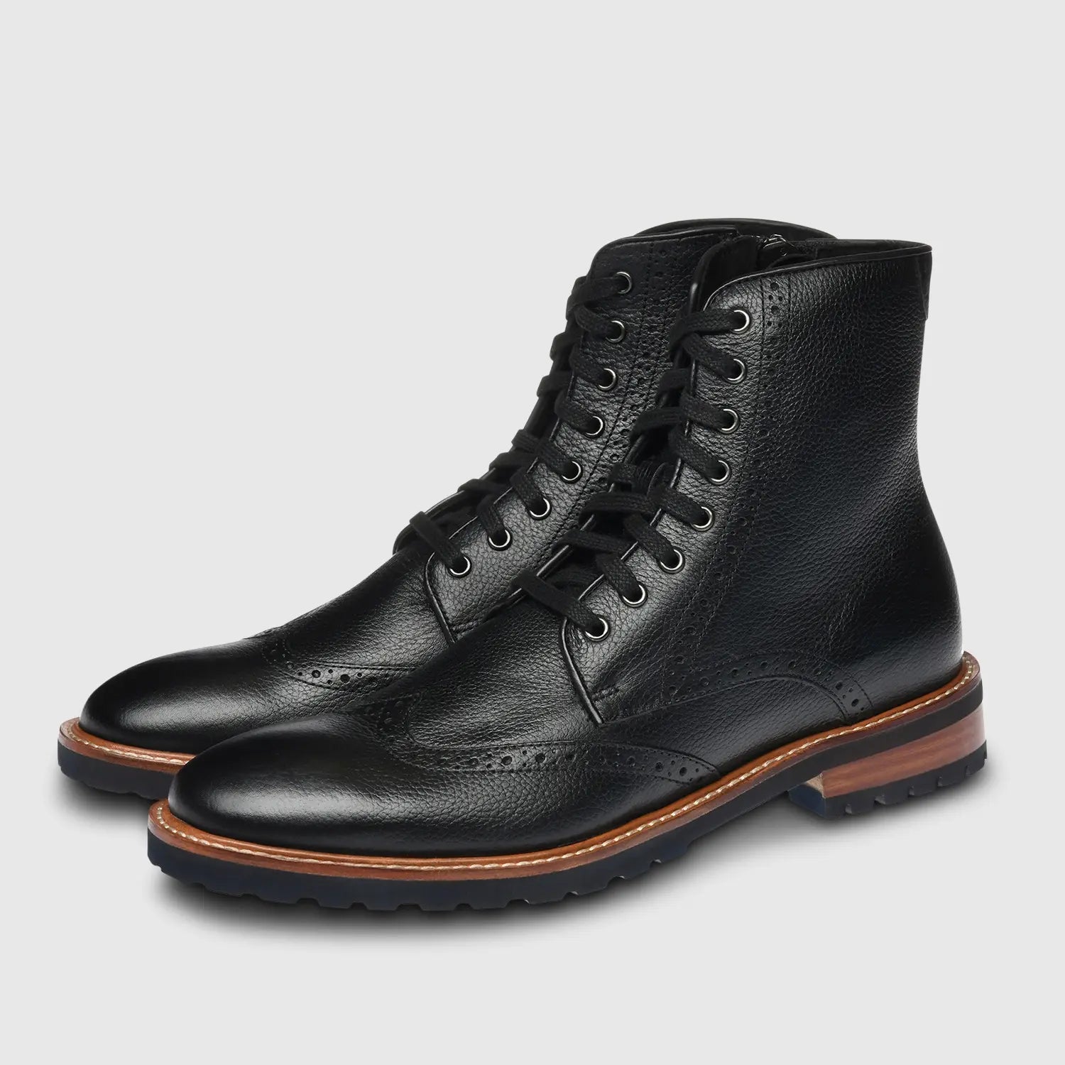Alessio Milled Wing Tip Black
