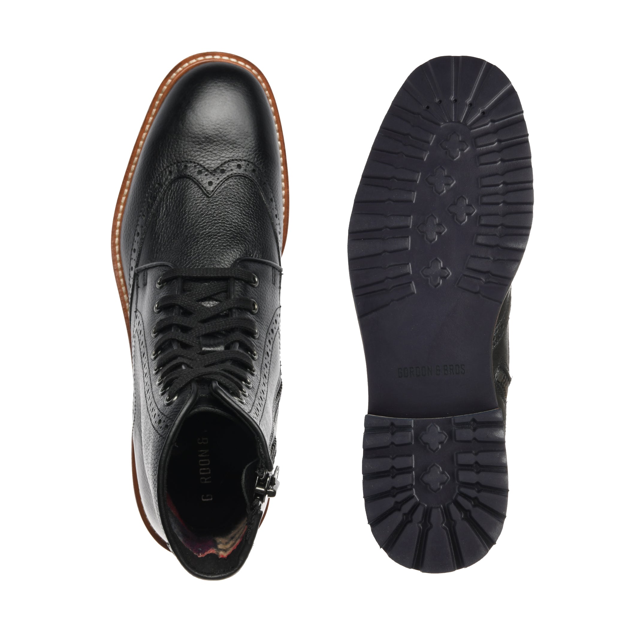 Alessio Milled Wing Tip Black