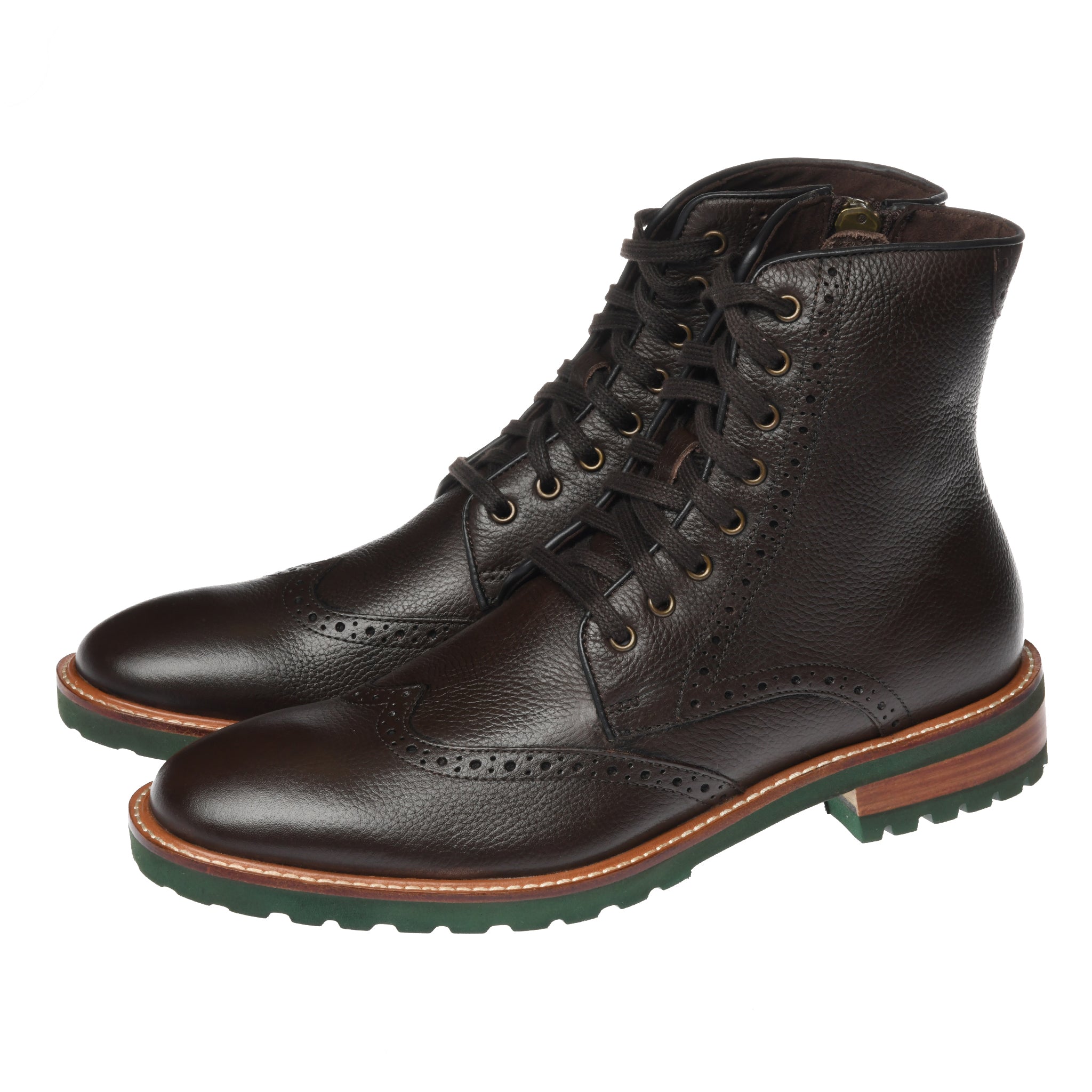 Alessio Milled Wing Tip Brown