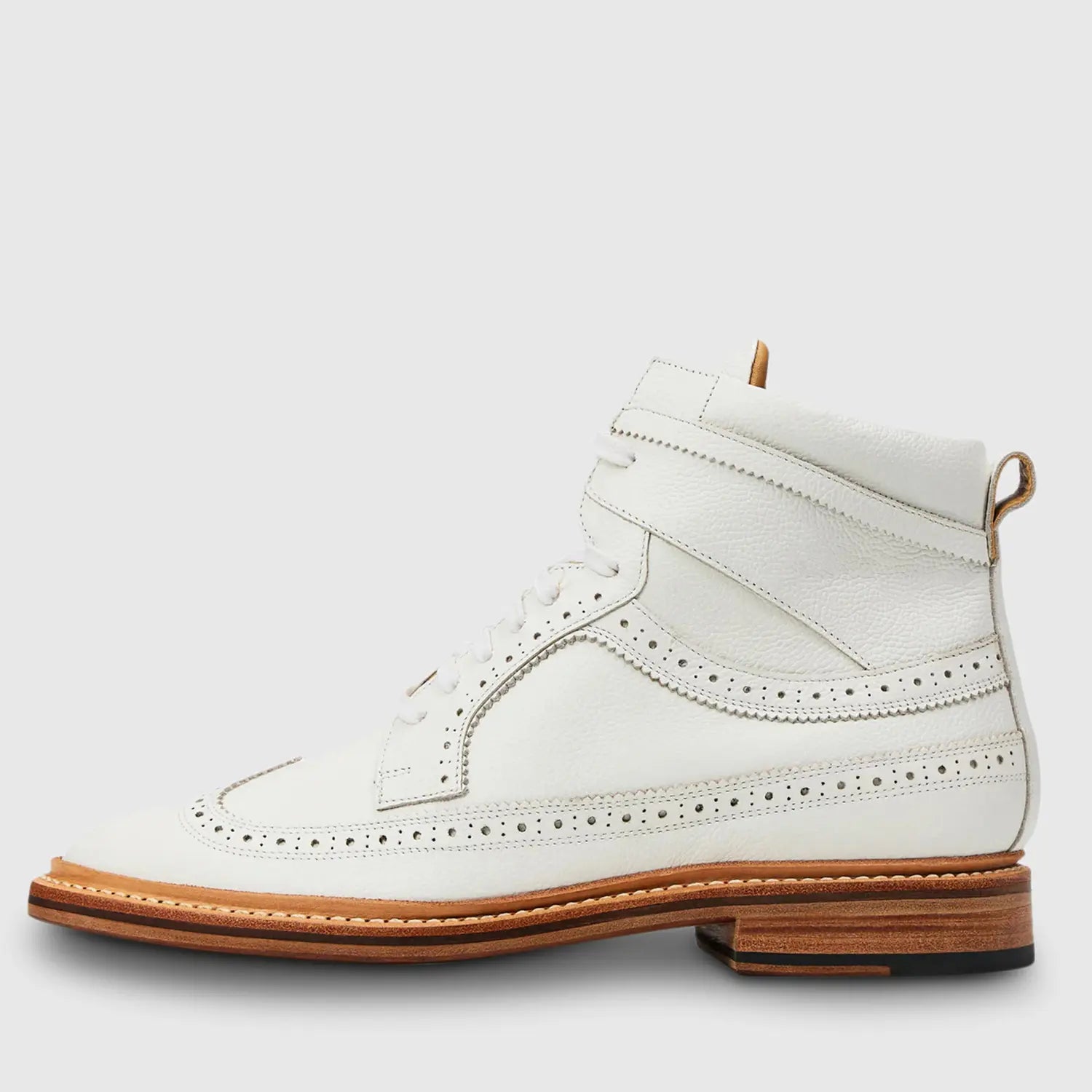 Luca Milled Flex Leather Sole White