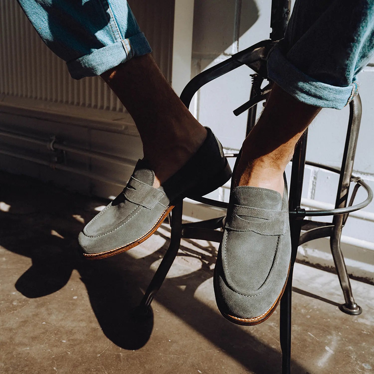 Renzo Suede Penny Grey