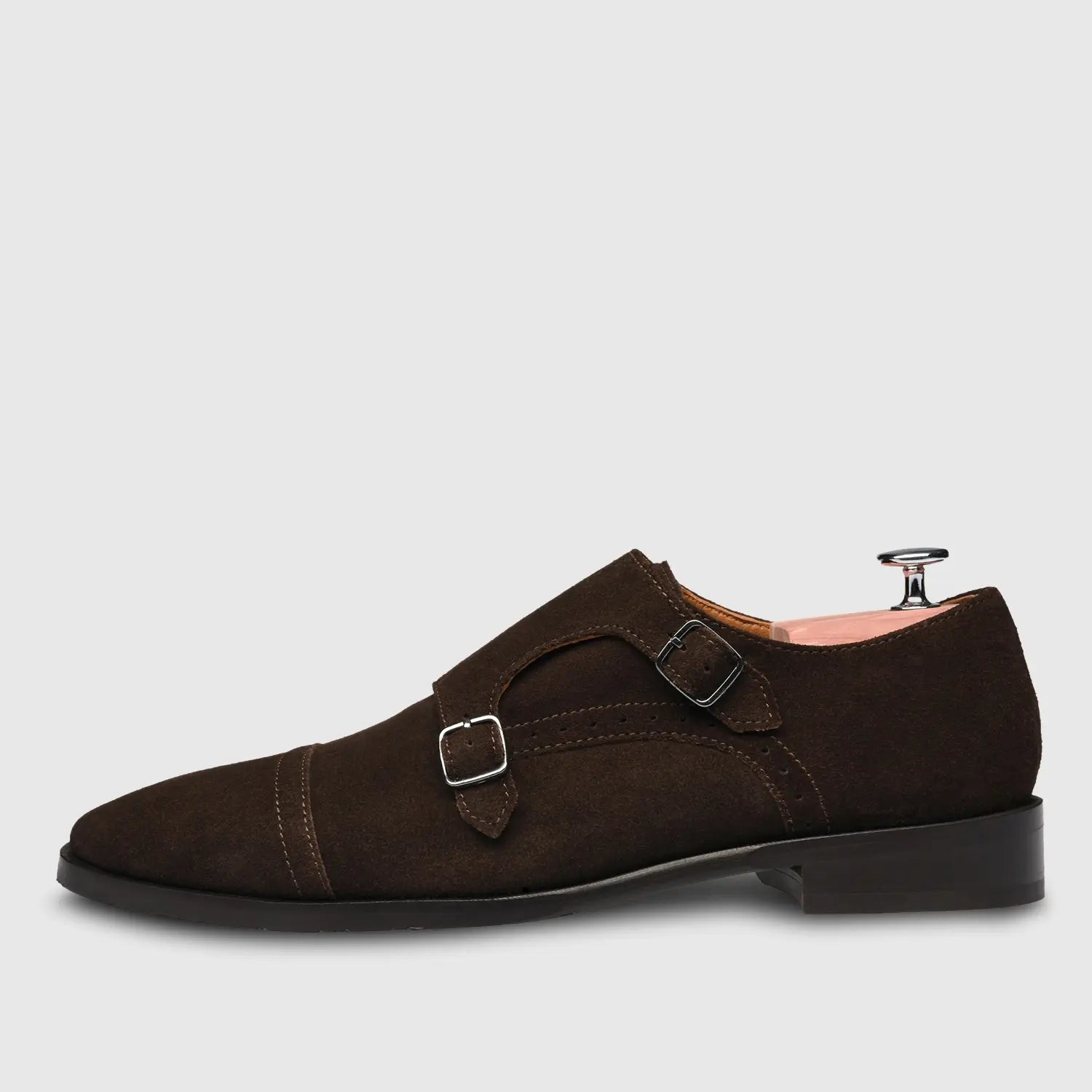 City Suede Monk Dark Brown