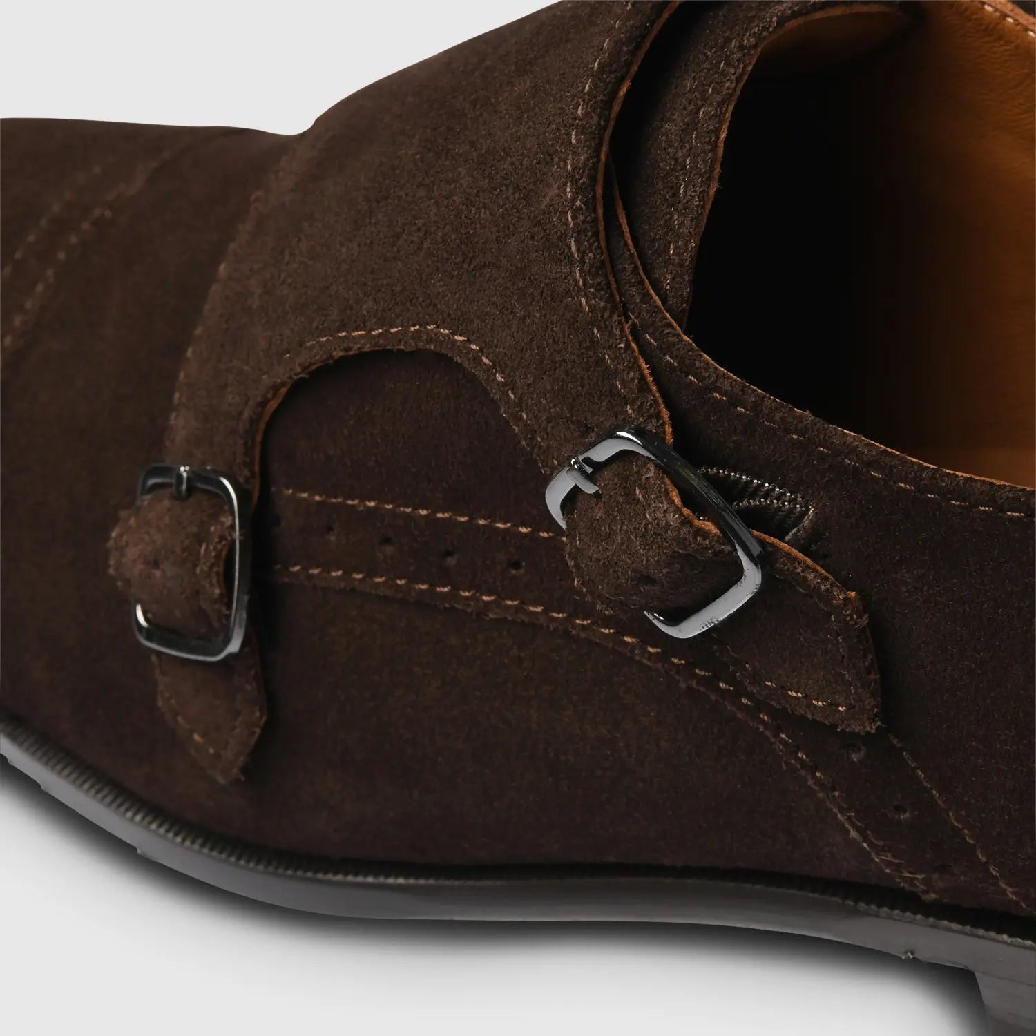 City Suede Monk Dark Brown