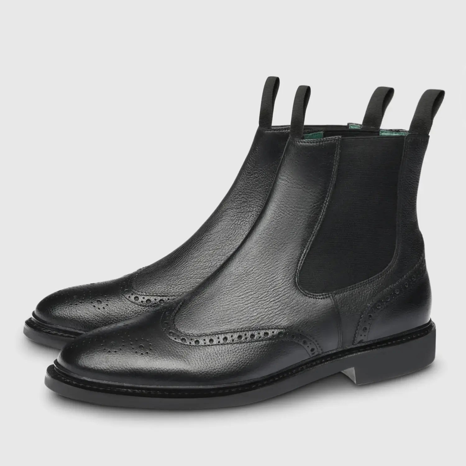 Alessio Milled Brogue Black
