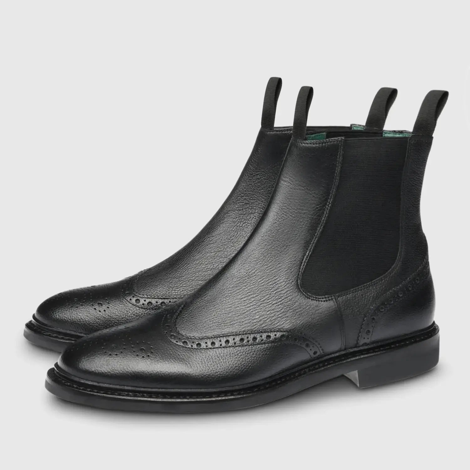 Alessio Milled Brogue Black