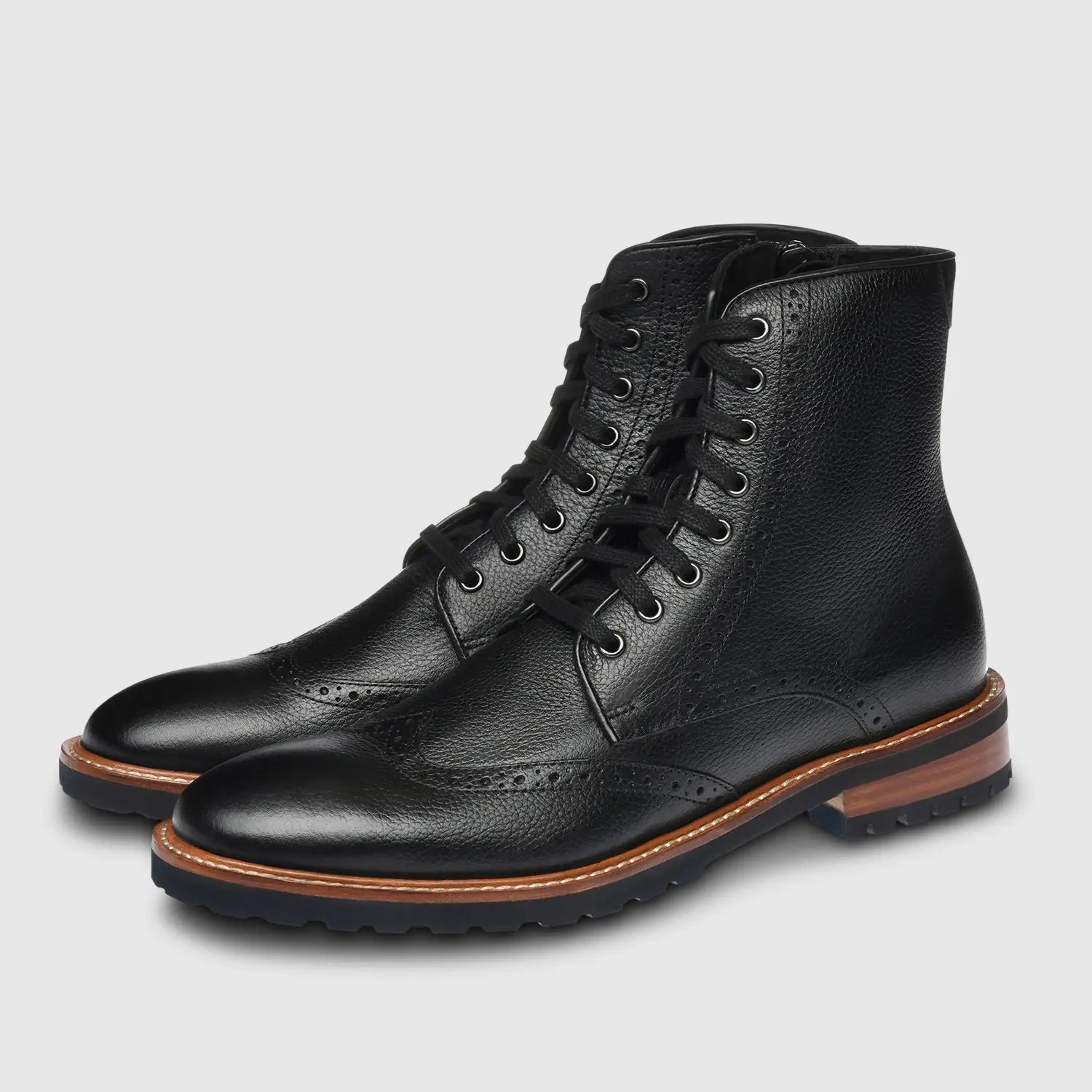 Alessio Milled Wing Tip Black