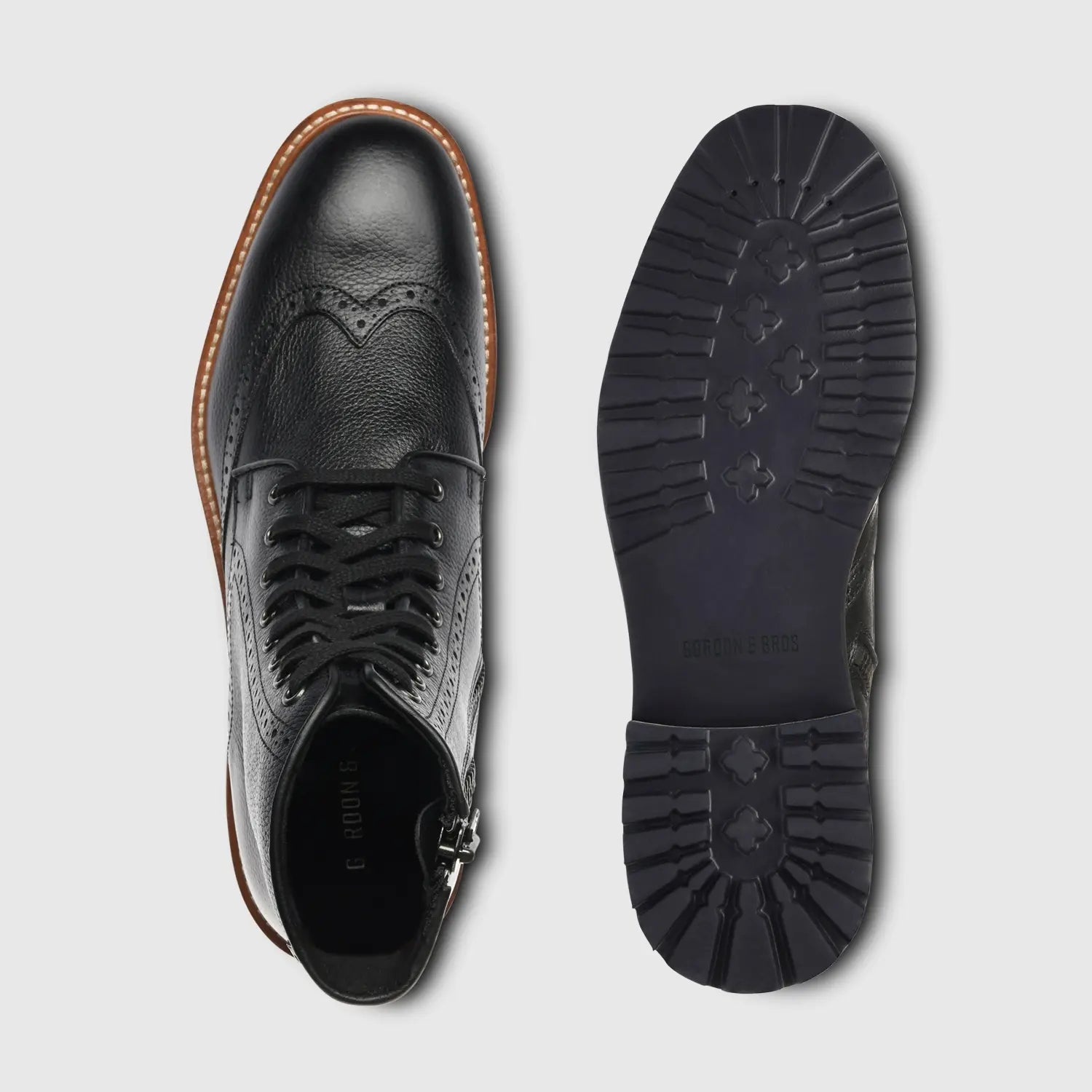Alessio Milled Wing Tip Black