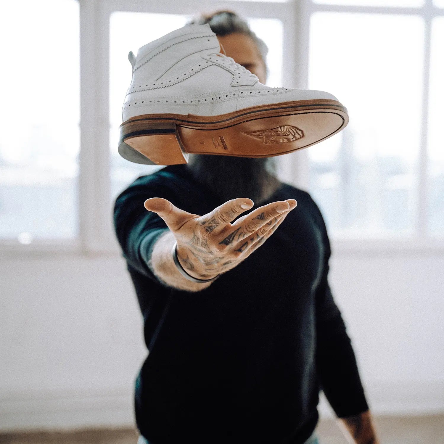 Luca Milled Flex Leather Sole White